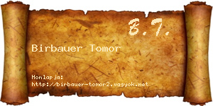 Birbauer Tomor névjegykártya